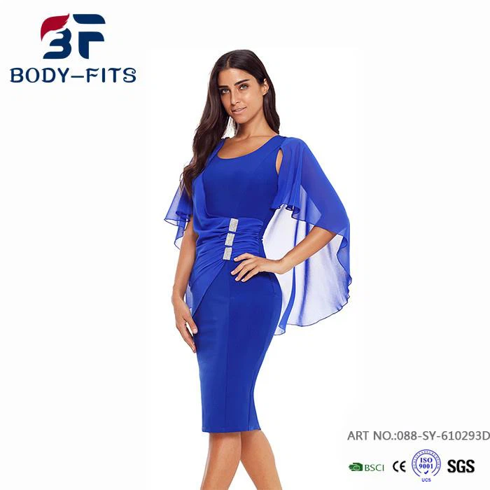 Blue Womens Dresses With Sleeves